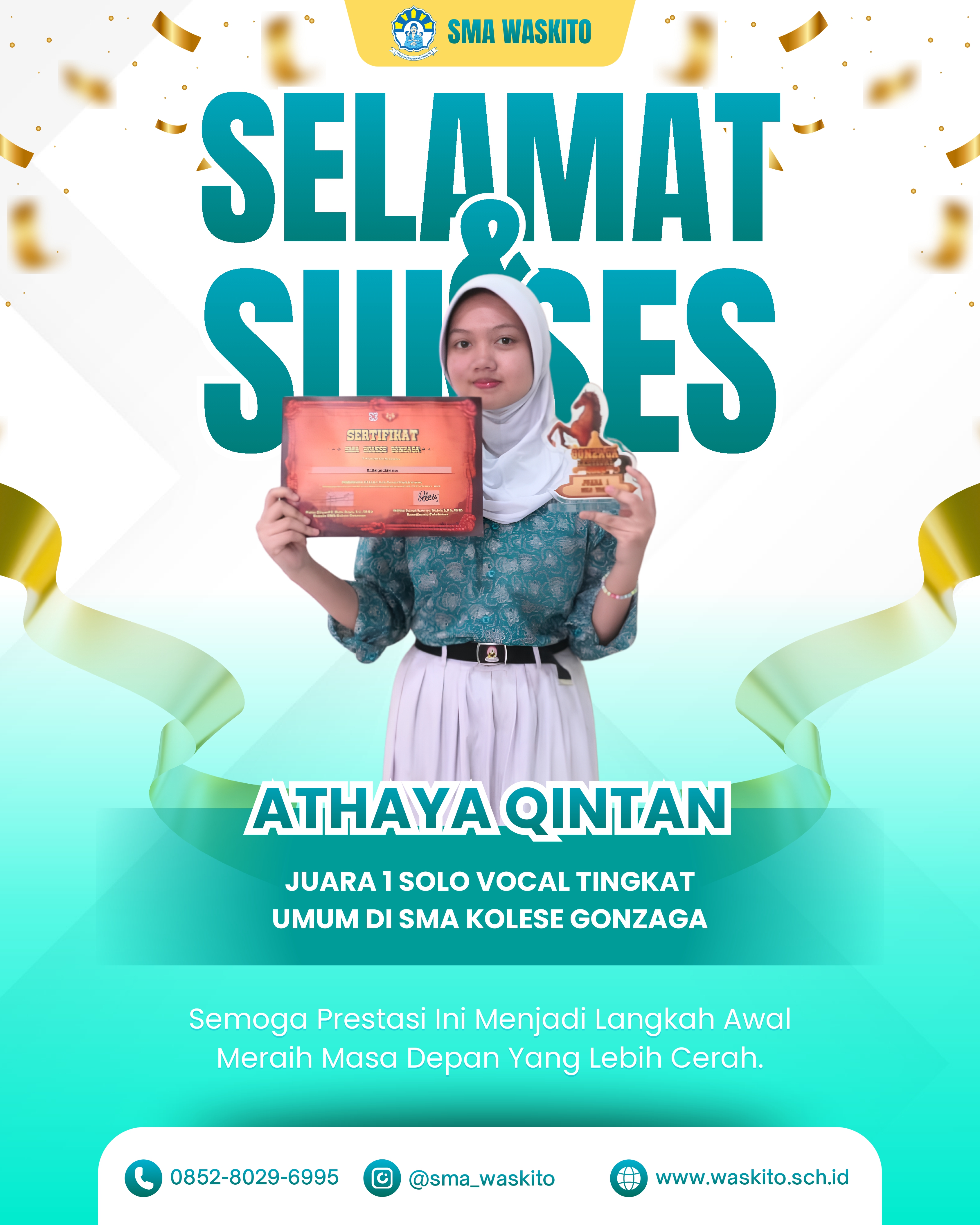 JUARA 1 SOLO VOCAL TINGKAT UMUM DI SMA KOLESE GONZAGA