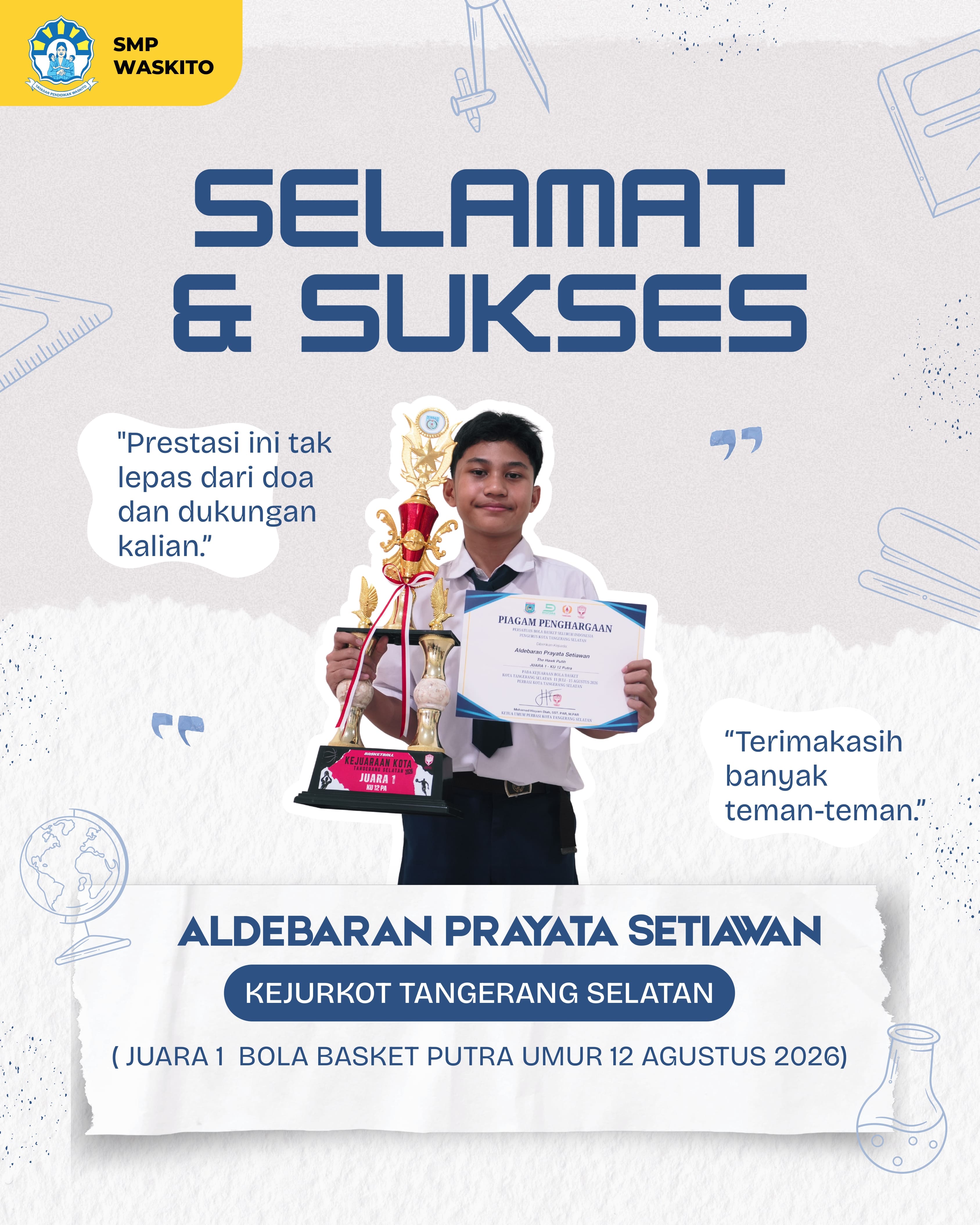 JUARA 1 BOLA BASKET PUTRA UMUR 12 TAHUN